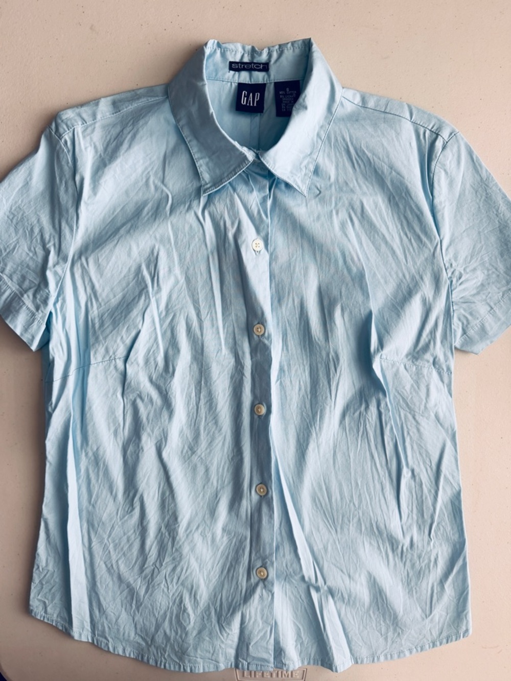 🩵GAP Sea Blue💦 Cotton Stretch Shirt